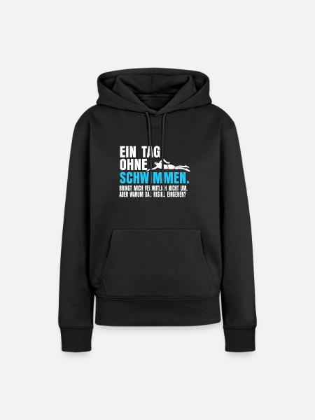 Schwimmen Schwimmlehrer - Frauen Premium Bio Hoodie - Schwarz