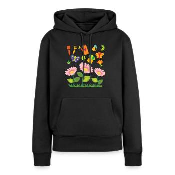 Der Garten - Frauen Premium Bio Hoodie - Schwarz - Vorne - Julia (174cm)