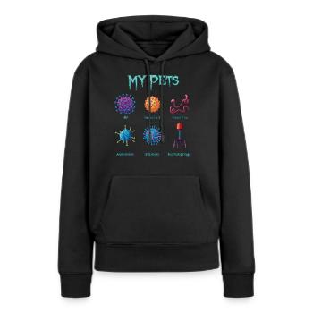 Virus Ebola hépatite adénovirus phage grippal - Sweat à capuche Premium bio Femme - noir - Devant - Julia (174cm)