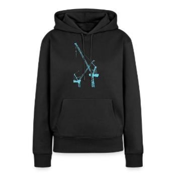 Bauarbeiter - Frauen Premium Bio Hoodie - Schwarz - Vorne - Julia (174cm)
