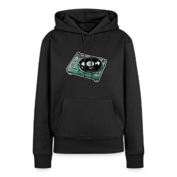 Schallplatte - Frauen Premium Bio Hoodie - Schwarz - Vorne - Julia (174cm)