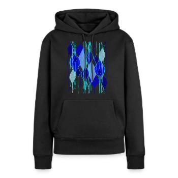 Fleda Maus Design: Abstrakte Tropfenformen - Frauen Premium Bio Hoodie - Schwarz - Vorne - Julia (174cm)