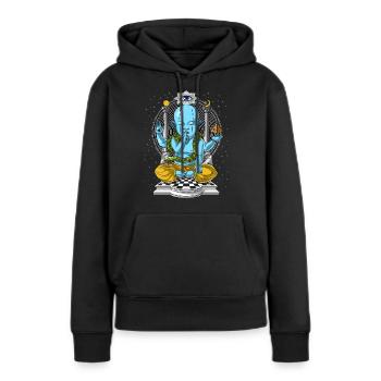 Shiva Psychedelic Meditation - Sweat à capuche Premium bio Femme - noir - Devant - Julia (174cm)
