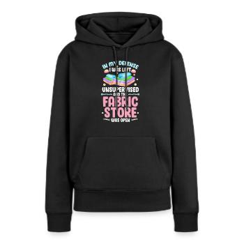 Coudre - Sweat à capuche Premium bio Femme - noir - Devant - Julia (174cm)