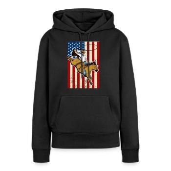 Westernreiten - Frauen Premium Bio Hoodie - Schwarz - Vorne - Julia (174cm)