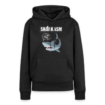Sharkasm lustiges Sarkasmus und Hai Vegetarier - Frauen Premium Bio Hoodie - Schwarz - Vorne - Julia (174cm)