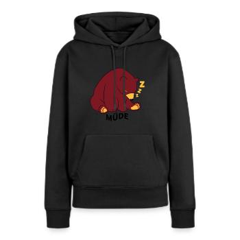 Ours fatigué - je suis fatigué - dors - Sweat à capuche Premium bio Femme - noir - Devant - Julia (174cm)