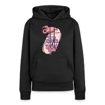 Flamingo - Sweat à capuche Premium bio Femme - noir - Devant - Julia (174cm)