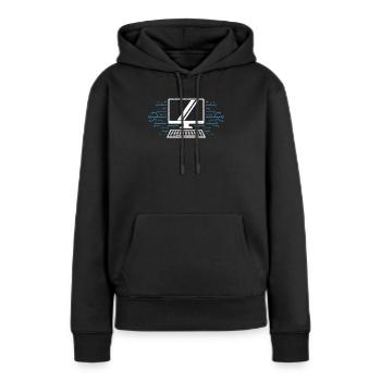 Ordinateur - Sweat à capuche Premium bio Femme - noir - Devant - Julia (174cm)