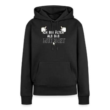 Ich bin älter als das Internet - Frauen Premium Bio Hoodie - Schwarz - Vorne - Julia (174cm)