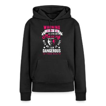 Électricien électricien - Sweat à capuche Premium bio Femme - noir - Devant - Julia (174cm)