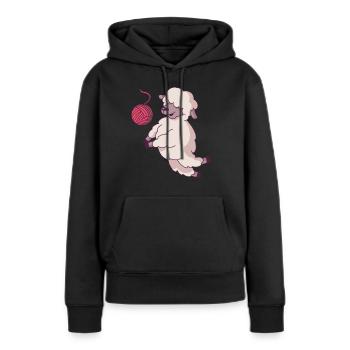 Volleyball Schaf Lustig Humor Baggern Pritschen - Frauen Premium Bio Hoodie - Schwarz - Vorne - Julia (174cm)