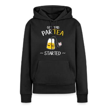tee - Frauen Premium Bio Hoodie - Schwarz - Vorne - Julia (174cm)