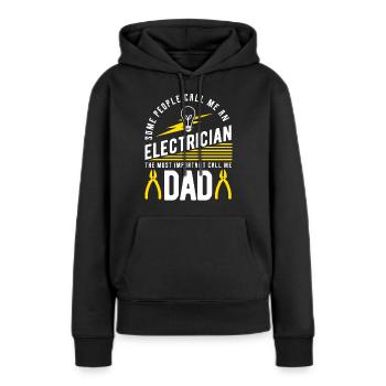 Électricien électricien - Sweat à capuche Premium bio Femme - noir - Devant - Julia (174cm)