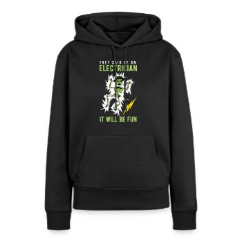 Électricien électricien - Sweat à capuche Premium bio Femme - noir - Devant - Julia (174cm)