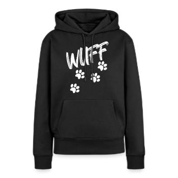 Hunde Wuff - Frauen Premium Bio Hoodie - Schwarz - Vorne - Julia (174cm)