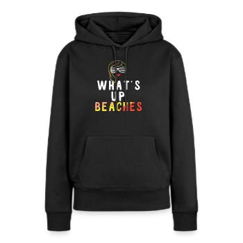 urlaub - Frauen Premium Bio Hoodie - Schwarz - Vorne - Julia (174cm)