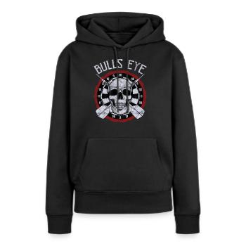 Dart bullseye - Sweat à capuche Premium bio Femme - noir - Devant - Julia (174cm)