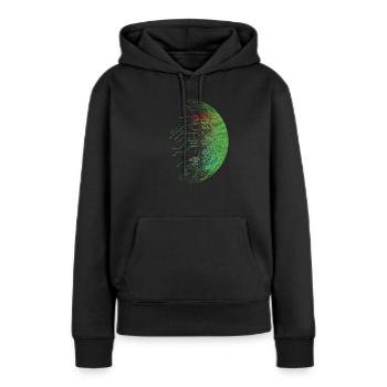 Cadeau de nerd informatique programmeur de code binaire - Sweat à capuche Premium bio Femme - noir - Devant - Julia (174cm)