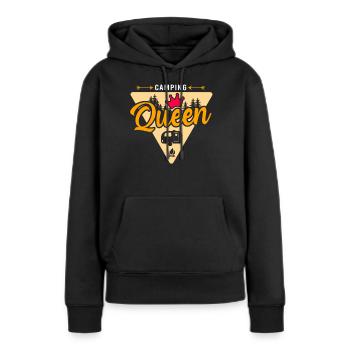 Camping Queen - Sweat à capuche Premium bio Femme - noir - Devant - Julia (174cm)