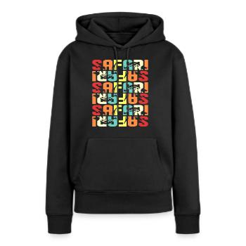 Safari - Sweat à capuche Premium bio Femme - noir - Devant - Julia (174cm)