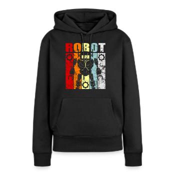 Roboter - Frauen Premium Bio Hoodie - Schwarz - Vorne - Julia (174cm)