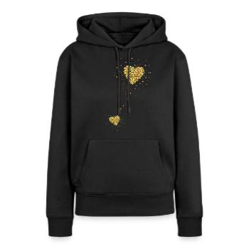 Pregnant mother, mom, two hearts, two hearts - Women’s Premium Organic Hoodie - black - Front - Julia (174cm)