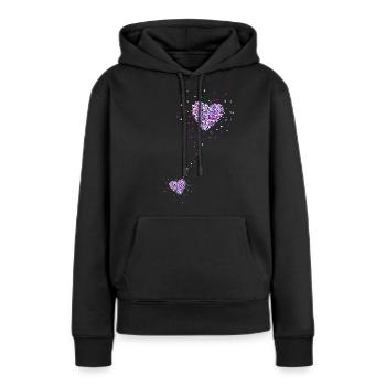 Pregnant mother, mom, two hearts, two hearts - Women’s Premium Organic Hoodie - black - Front - Julia (174cm)