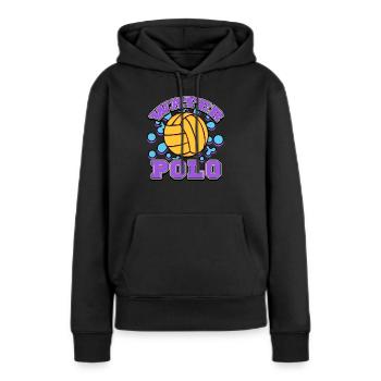 Water polo - Sweat à capuche Premium bio Femme - noir - Devant - Julia (174cm)