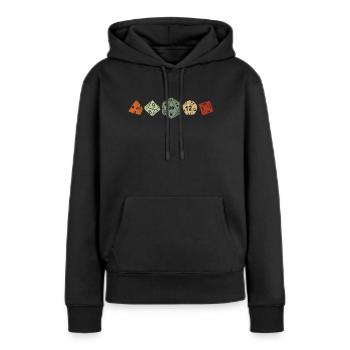 Pen and Paper RPG GAMER Wuerfel Sammlung RETRO - Frauen Premium Bio Hoodie - Schwarz - Vorne - Julia (174cm)