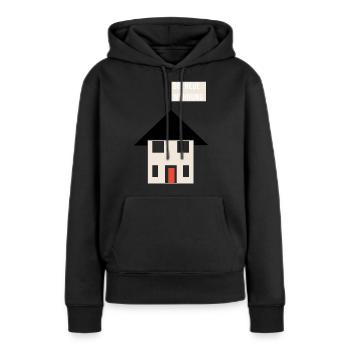 die neue wohnung shirt - Frauen Premium Bio Hoodie - Schwarz - Vorne - Julia (174cm)