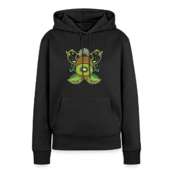 Kiwi - Sweat à capuche Premium bio Femme - noir - Devant - Julia (174cm)