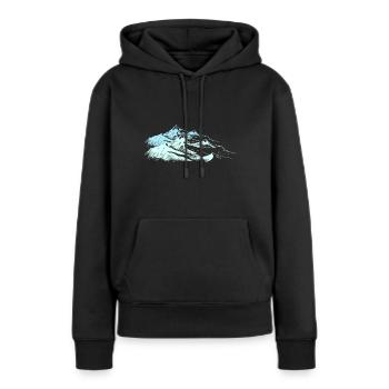 Montagnes blanches - Sweat à capuche Premium bio Femme - noir - Devant - Julia (174cm)