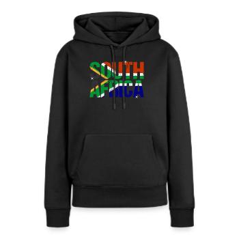 Afrique du sud - Sweat à capuche Premium bio Femme - noir - Devant - Julia (174cm)