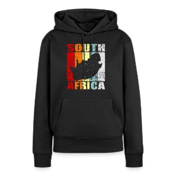Afrique du sud - Sweat à capuche Premium bio Femme - noir - Devant - Julia (174cm)