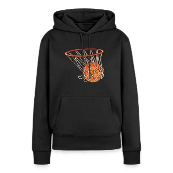 Basket-ball panier - Sweat à capuche Premium bio Femme - noir - Devant - Julia (174cm)