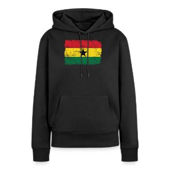 Ghana - Sweat à capuche Premium bio Femme - noir - Devant - Julia (174cm)