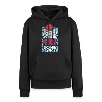 Auteur-compositeur-interprète - Sweat à capuche Premium bio Femme - noir - Devant - Julia (174cm)