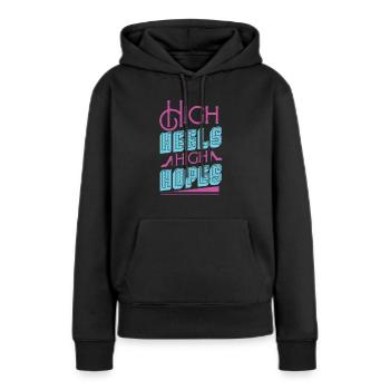 High Heels - Frauen Premium Bio Hoodie - Schwarz - Vorne - Julia (174cm)