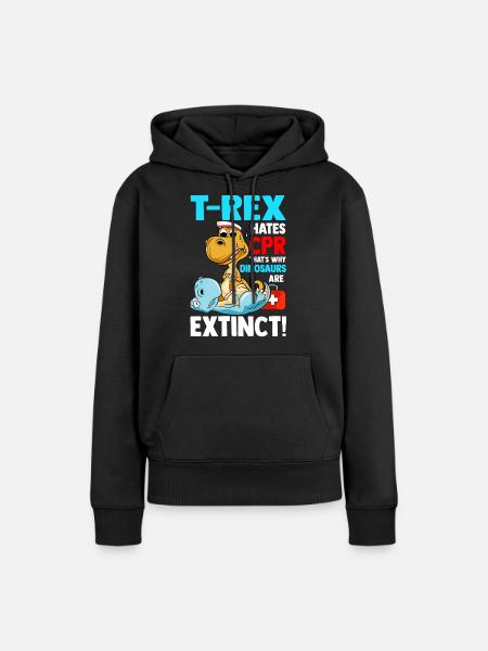 Krankenschwester Krankenhaus Dinosaurier lustig - Frauen Premium Bio Hoodie - Schwarz