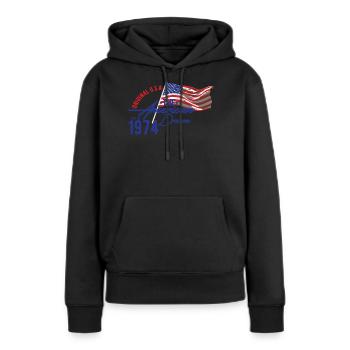 États-Unis - American Dream - Sweat à capuche Premium bio Femme - noir - Devant - Julia (174cm)