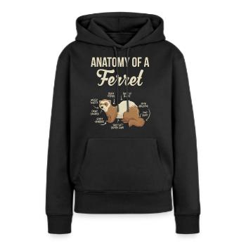 Frettchen Anatomie Lustige Tierliebhaber Pelzige Wildtiere - Frauen Premium Bio Hoodie - Schwarz - Vorne - Julia (174cm)