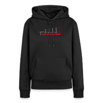 Changement de vitesse moto Heartbeat EKG line 6 vitesses - Sweat à capuche Premium bio Femme - noir - Devant - Julia (174cm)