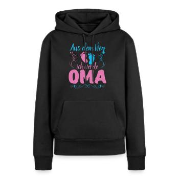 Aus dem Weg ich werde Oma - Nachwuchs Enkel - Frauen Premium Bio Hoodie - Schwarz - Vorne - Julia (174cm)