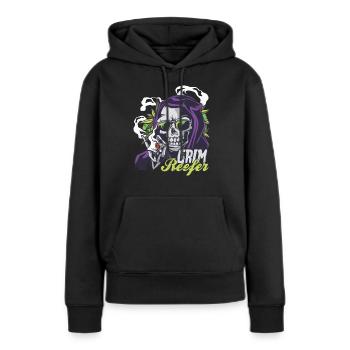 Grim Reefer - Frauen Premium Bio Hoodie - Schwarz - Vorne - Julia (174cm)