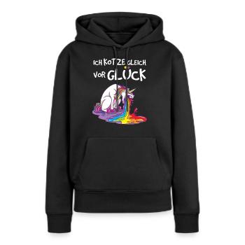 Ich kotze gleich vor Glück - Frauen Premium Bio Hoodie - Schwarz - Vorne - Julia (174cm)