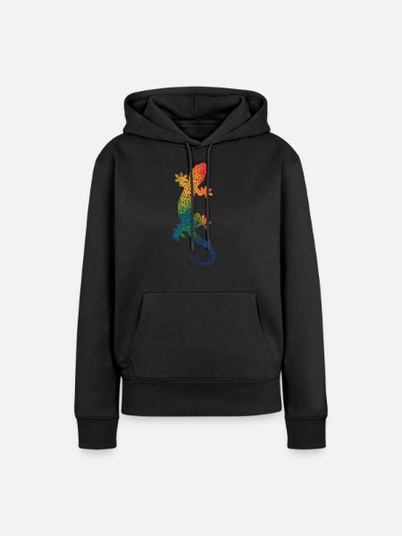 Geckos Pet Shirt Geschenkidee - Frauen Premium Bio Hoodie - Schwarz