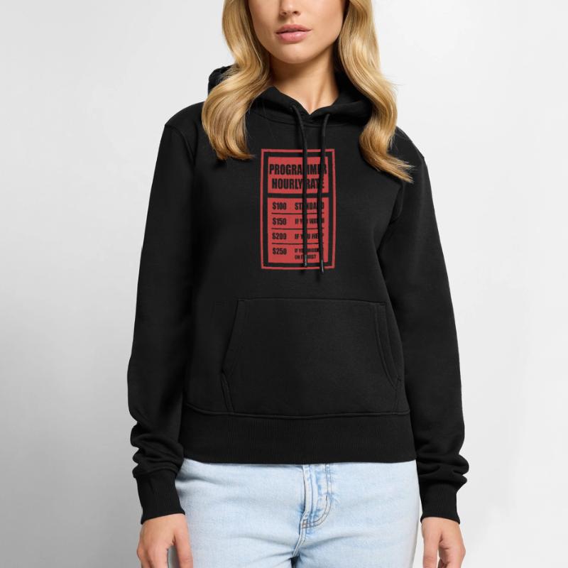 Programmeur programmeur horaire Sweat à capuche Premium bio Femme