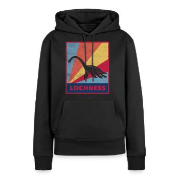 Lochness Nessie Ecosse - Sweat à capuche Premium bio Femme - noir - Devant - Julia (174cm)