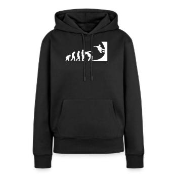 Evolution Skater Skateboard Skate halfpipe - Sweat à capuche Premium bio Femme - noir - Devant - Julia (174cm)